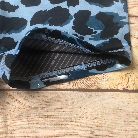 Iab Mfg Blue and Black Leopard Print Shorts - Picture 3 of 6